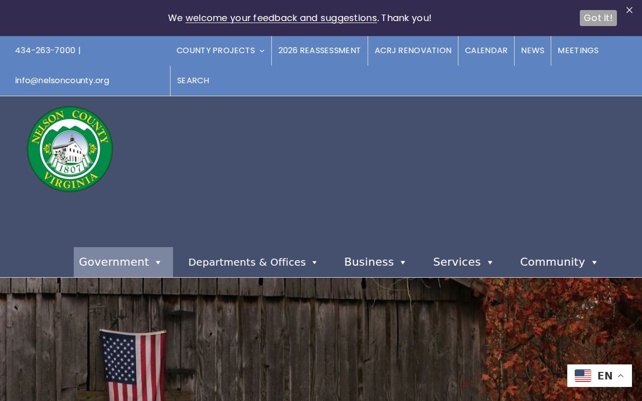 Nelson County warrant court reference showing the county court complex and clerk contacts