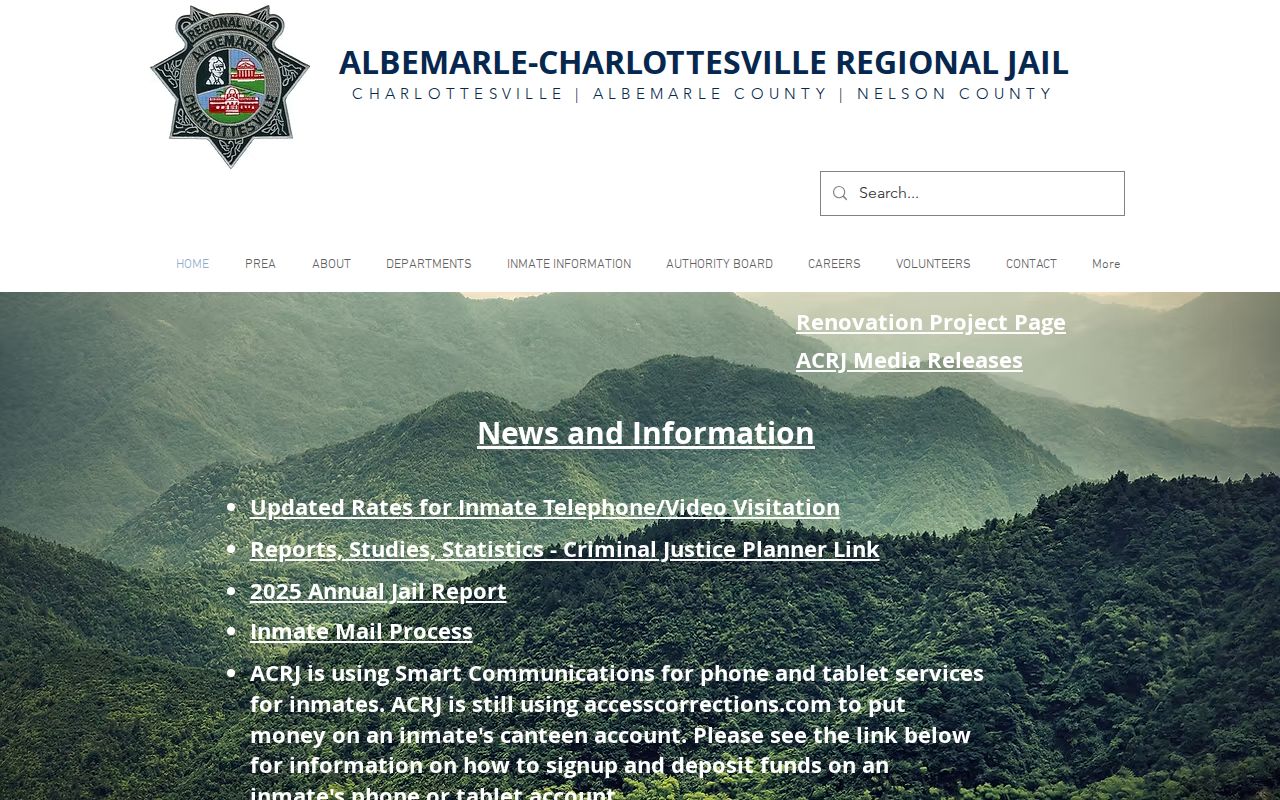 Nelson County arrest warrant reference showing the regional jail serving the county